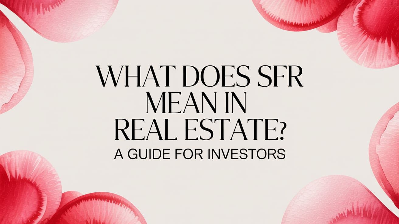 What Does SFR Mean in Real Estate? A Guide for Investors