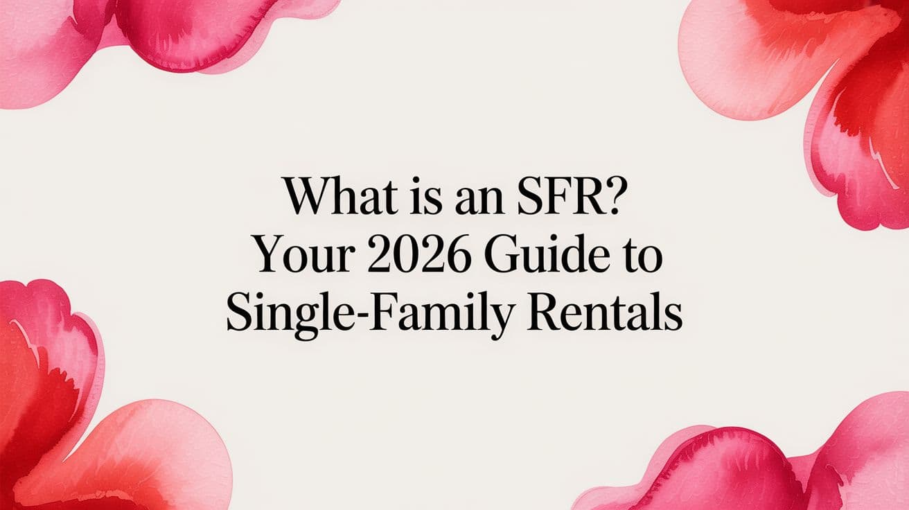 What is an sfr? Your 2026 Guide to Single-Family Rentals