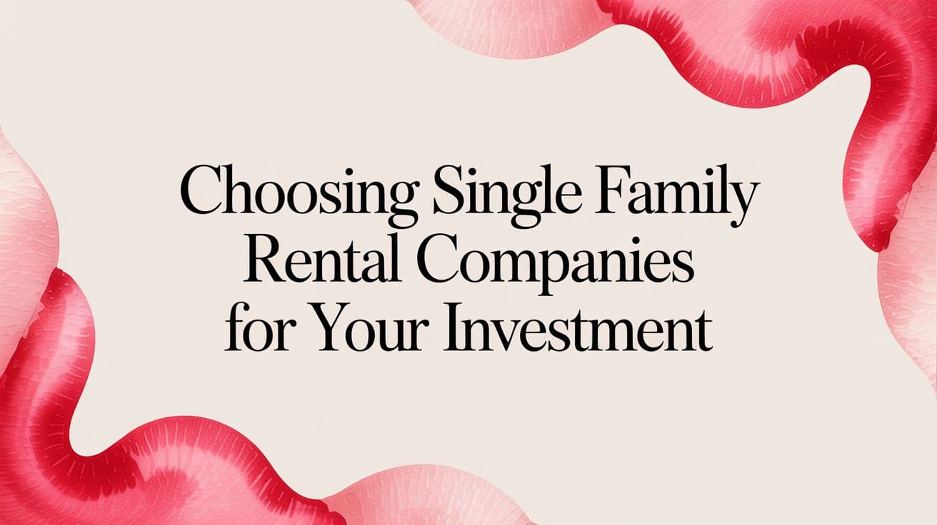 Choosing a Single Family Rental Company for Your Investment